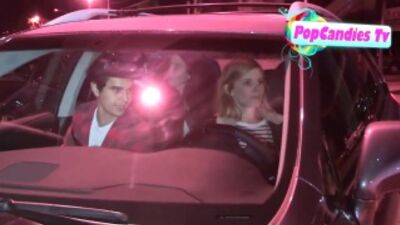 Max Minghella & Kate Mara with Rashida Jones greet a fan departing Craigs in WeHo