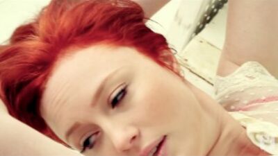 Molly Shaw Redheaded Minx Strips Down to Panties