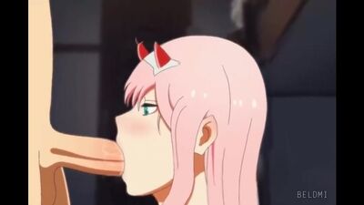 Zero Two (Code 002) - oral sex; minet; blowjob; deepthroat; facefuck; 3D sex porno hentai; [Darling in The FranXX]