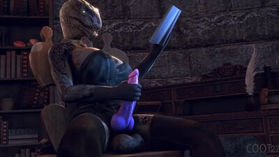 3D Yiff by Coot27 Furry Porn Sex E621 FYE Futanari Argonian Skyrim R34 Rule34 Masturbation Solo Scalie