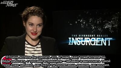 Rus Subs: Интервью Шейлин для «AMC Movie News»; говорит о съёмках разных сцен в «Инсургенте» и узнает, что такое шипперинг.